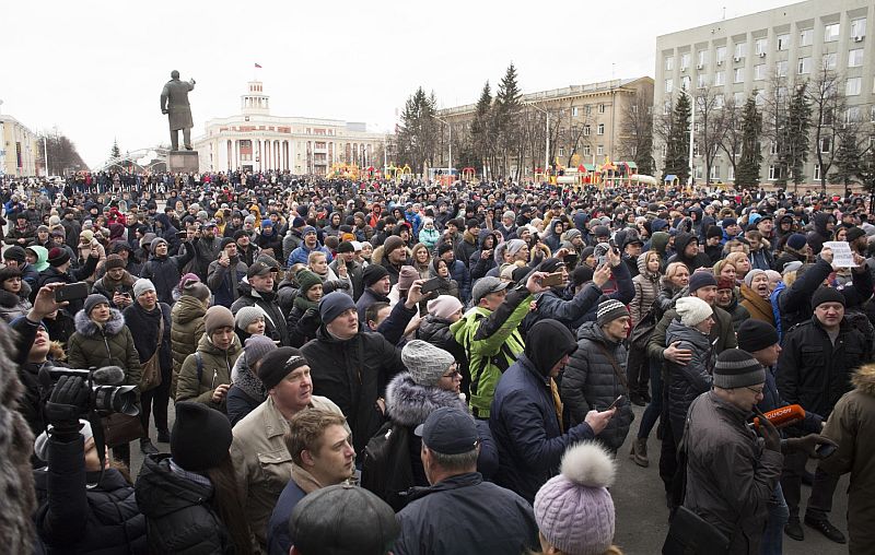 Demonstrace v Kemerovu.