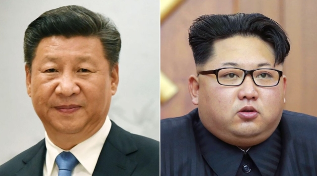 Si Ťin-Pching (vlevo) a Kim Čong-Un.