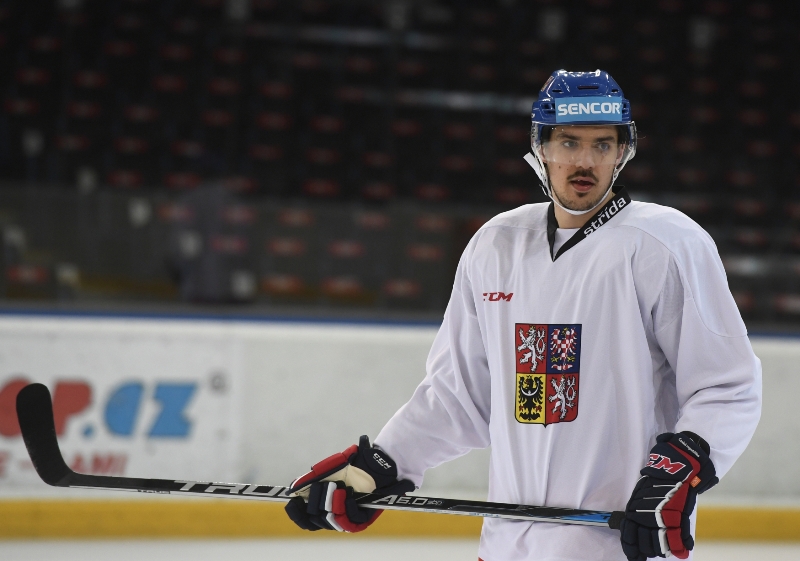 Matěj Stránský na tréninku české hokejové reprezentace. Matěj Stránský na tréninku české hokejové reprezentace.