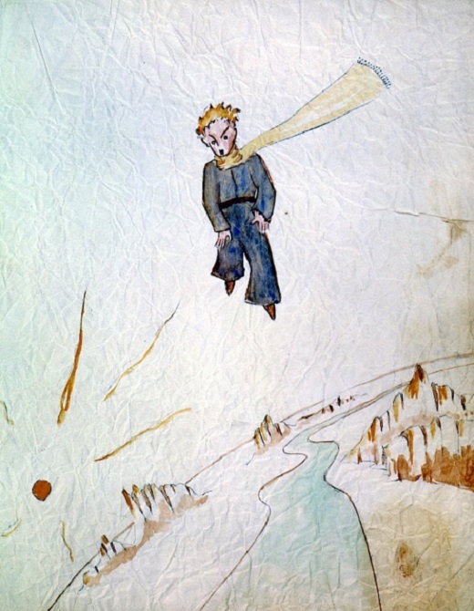 Ilustrace z knihy Malý princ Antoina de Saint-Exupéryho.