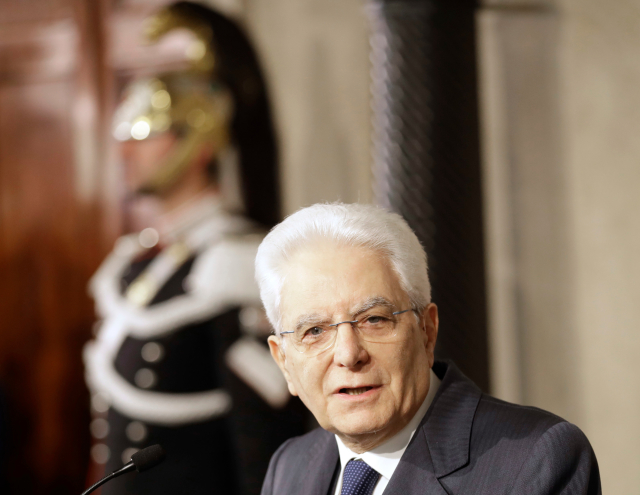Prezident Itálie Sergio Mattarella.