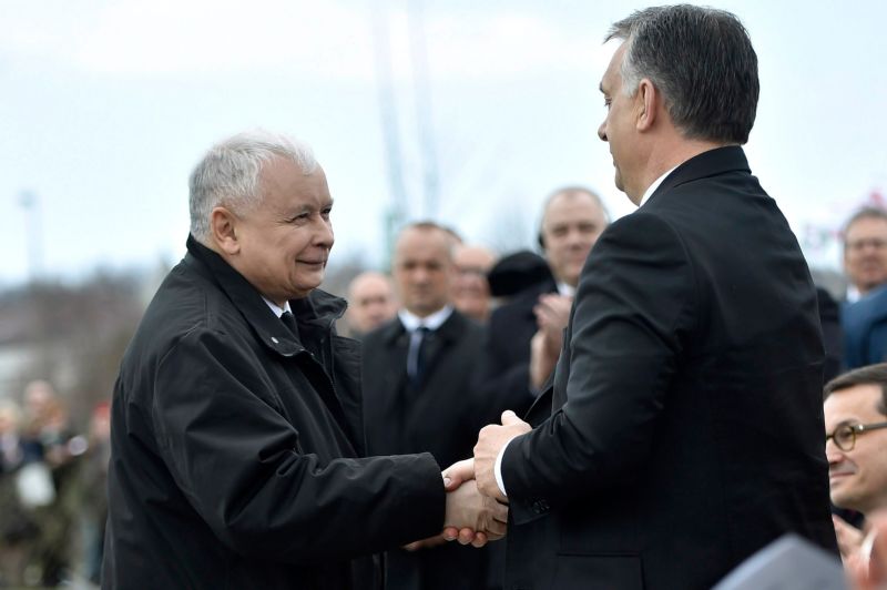 Jaroslaw Kaczyński (vlevo) a Viktor Orbán.