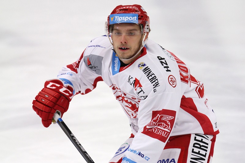 Ondřej Kovařčík, střelec rozhodující branky v semifinále play-off hokejové extraligy.