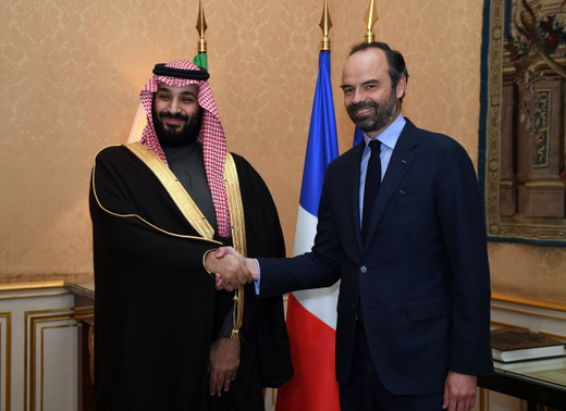Korunní princ Muhammad bin Salmán s francouzským premiérem Édouardem Philippem.