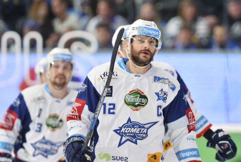Hokejista Komety Brno Leoš Čermák. 