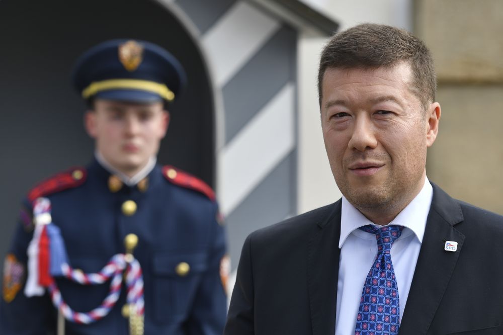 Lídr SPD Tomio Okamura.