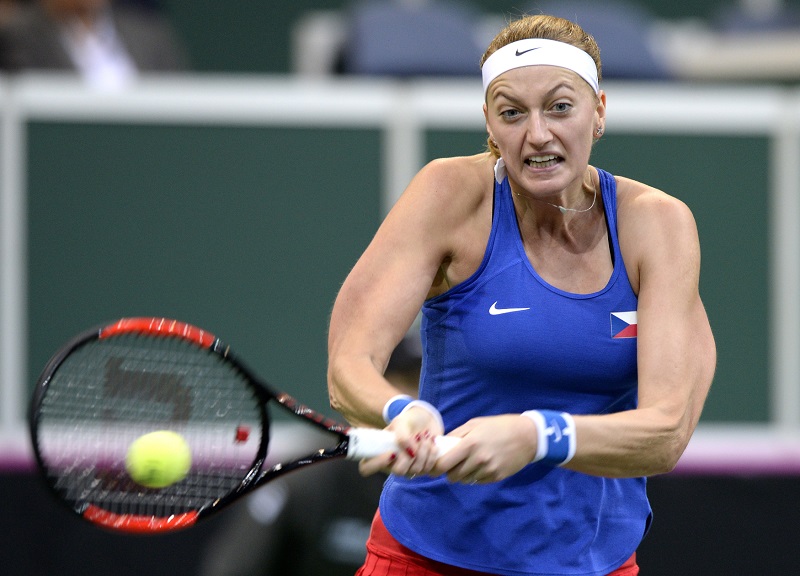 Petra Kvitová v jednom ze zápasů Fed Cupu. Petra Kvitová v jednom ze zápasů Fed Cupu.