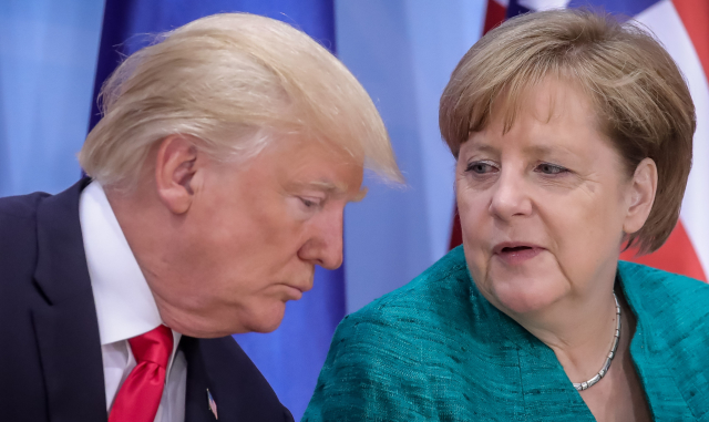 Donald Trump s kancléřkou Angelou Merkelovou.