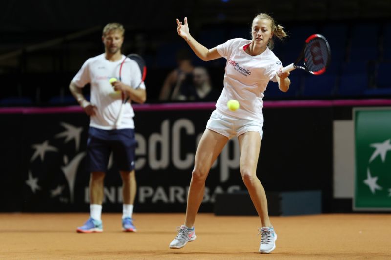 Petra Kvitová se připravuje na semifinále Fed Cupu.