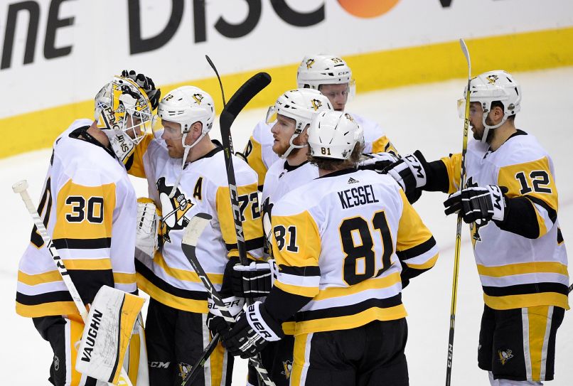Radost hokejistů Pittsburghu.