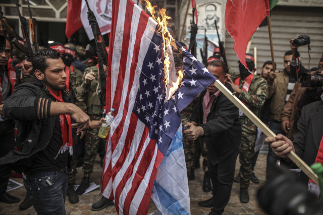 Protest proti Trumpovu rozhodnutí označit Jeruzalém za hlavní město Izraele.