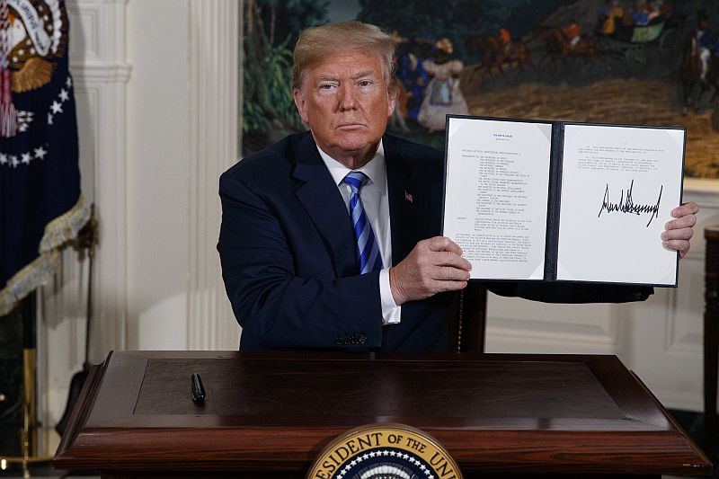 Americký prezident Donald Trump, poté co zrušil jadernou dohodu s Íránem.