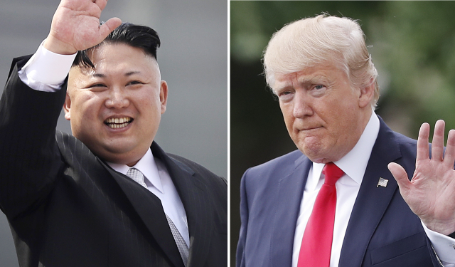 Zleva Kim Čong-un a Donald Trump.