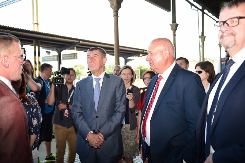 Premiér v demisi Andrej Babiš při návštěvě Ústeckého kraje.