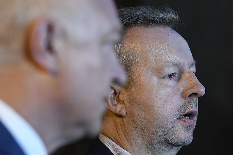 Zleva Jaroslav Faltýnek a Richard Brabec, místopředsedové ANO.