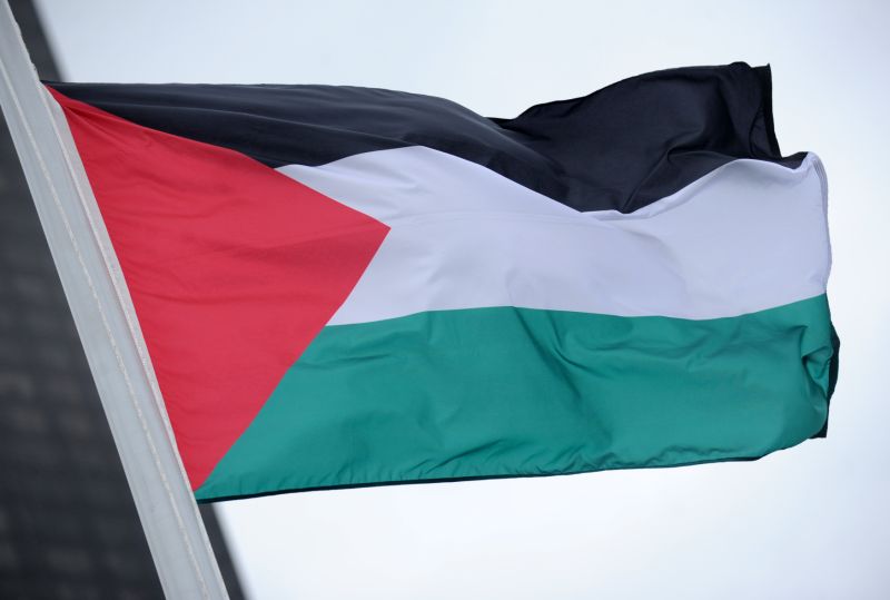 Palestinská vlajka.