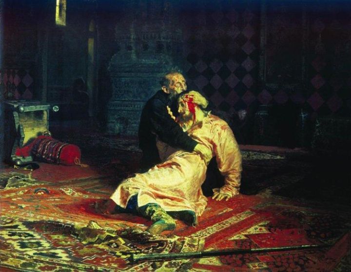 Obraz s názvem Ivan Hrozný a jeho syn Ivan 16. listopadu 1581.