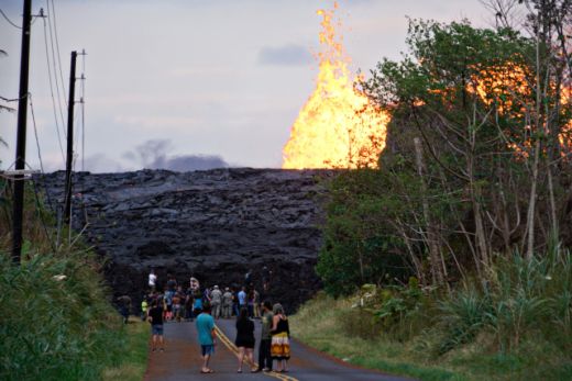 Havajská sopka Kilauea. Havajská sopka Kilauea.