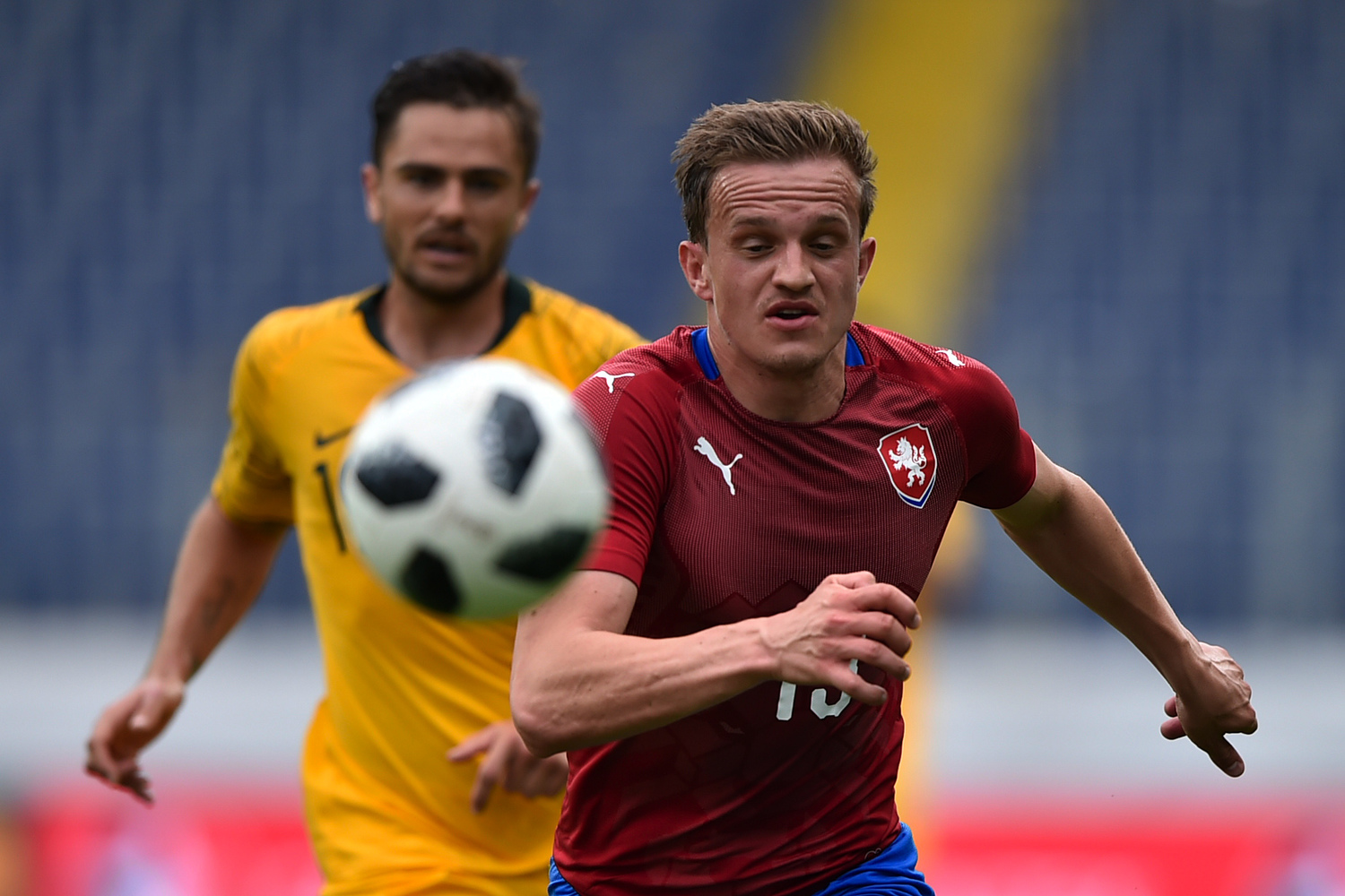 Jan Kopic při přípravném utkání proti Austrálii.