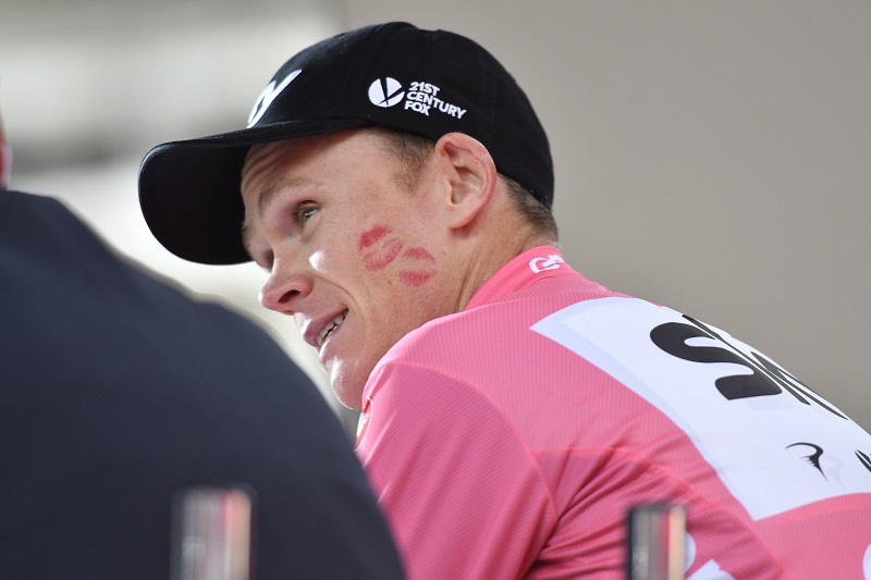 Chris Froome během Giro D´Italia. Chris Froome během Giro D´Italia.