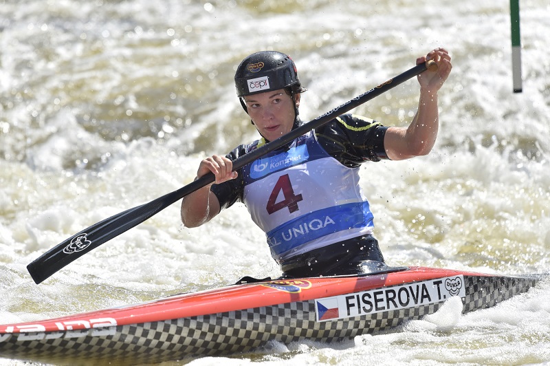 Během závodu ještě Tereza Fišerová nic netušila.