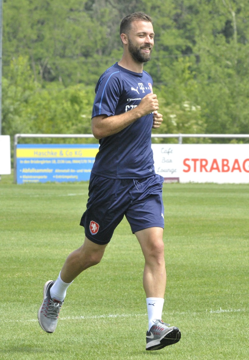 Josef Hušbauer na tréninku české reprezentace. Josef Hušbauer na tréninku české reprezentace.