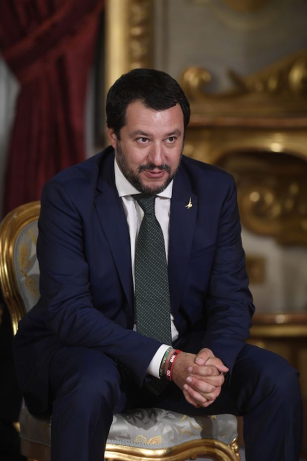 Šéf italské strany Ligy Matteo Salvini. Šéf italské strany Ligy Matteo Salvini.