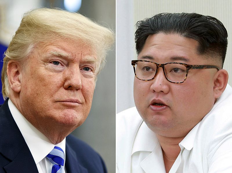 Americký prezident Donald Trump a vůdce KLDR Kim Čong-un.