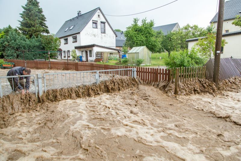 Záplavy v Krušných horách, Německo.