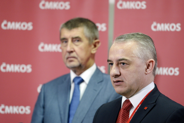 Josef Středula (vpravo) a Andrej Babiš.