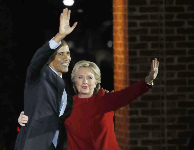 Hillary Clintonová a Barack Obama. Hillary Clintonová a Barack Obama.