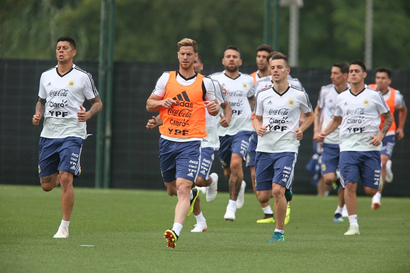 Trénink fotbalistů Argentiny. Trénink fotbalistů Argentiny.