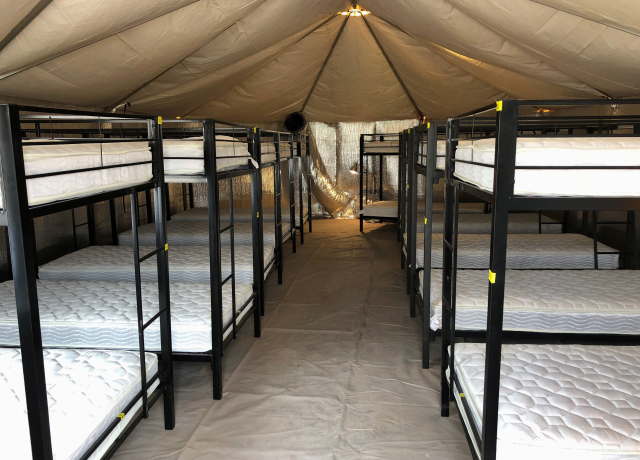 Ubikace zařízení pro děti migrantů do pěti let v Texasu. 