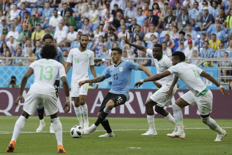 Uruguay se v dalším zápase skupiny A střetla se Saúdskou Arábií. 