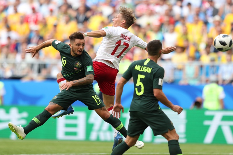 Fotbalisté Dánska si rozdělili body s Austrálií.