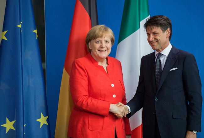  Angela Merkelová a Giuseppe Conte.