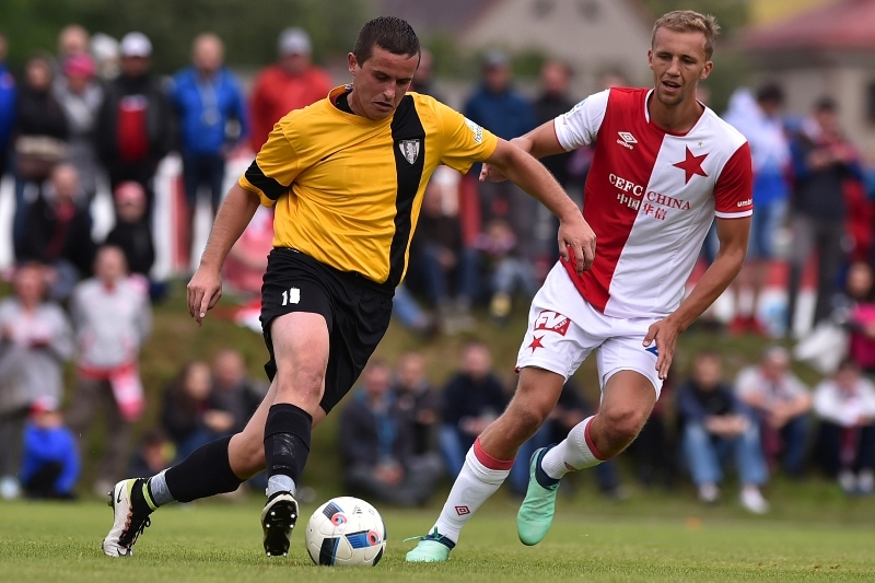 Slávistický Souček v přípravném duelu proti Chotěboři. 