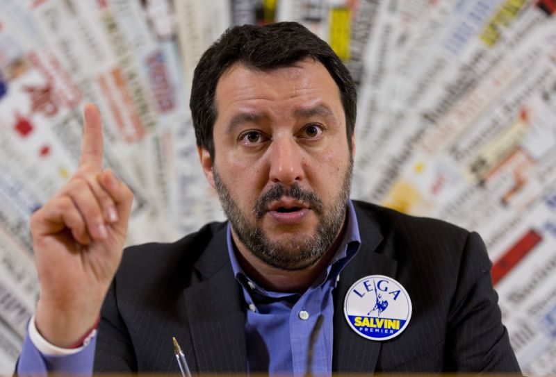 Ministr vnitra, vicepremiér a předseda Ligy severu Matteo Salvini.