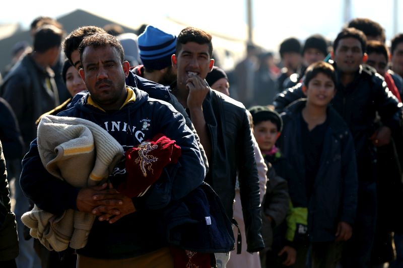 Imigranti v uprchlickém táboře v Chorvatsku.