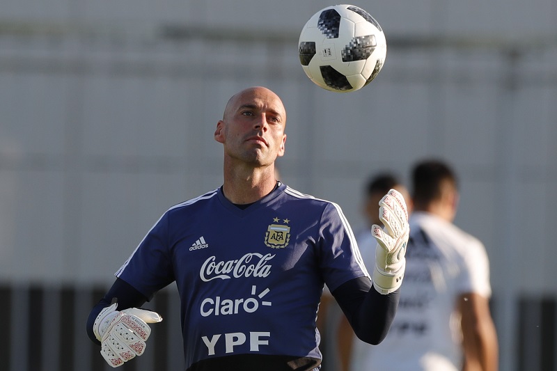 Caballero na tréninku argentinské reprezentace.
