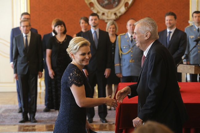 Taťána Malá (ANO) a prezident Miloš Zeman.