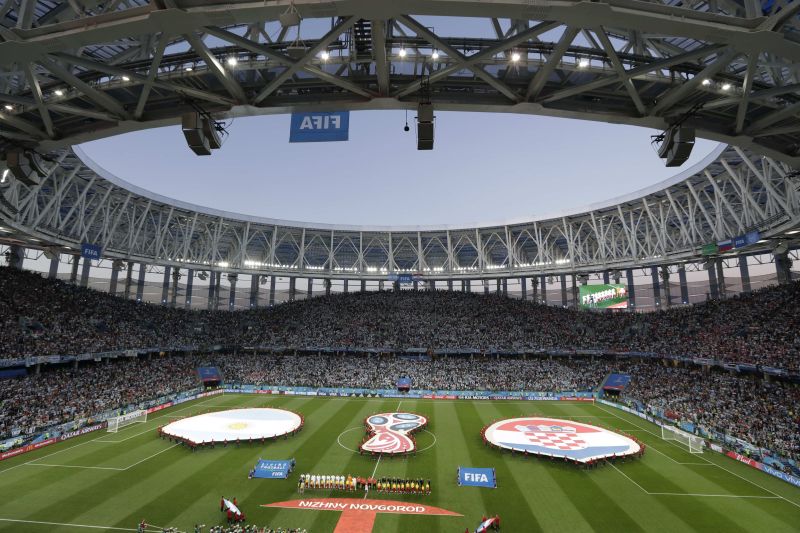 Zápas Argentina-Chorvatsko na mistrovství světa ve fotbale 2018 v Rusku.