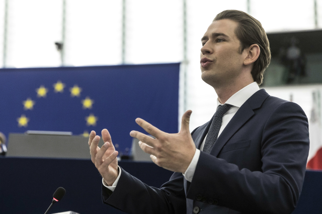 Rakouský kancléř Sebastian Kurz.