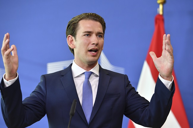 Rakouský kancléř Sebastian Kurz.