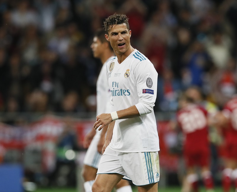 Christiano Ronaldo během finále Ligy mistrů proti Liverpoolu.