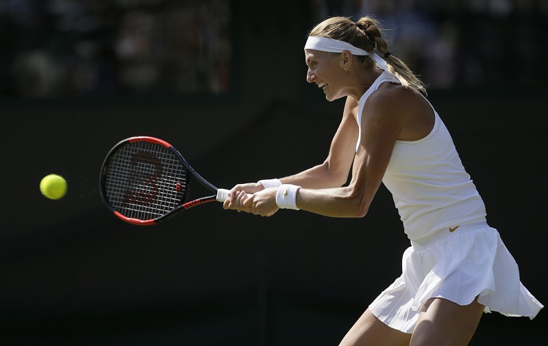 Česká tenistka Petra Kvitová během neúspěšného Wimbledonu.