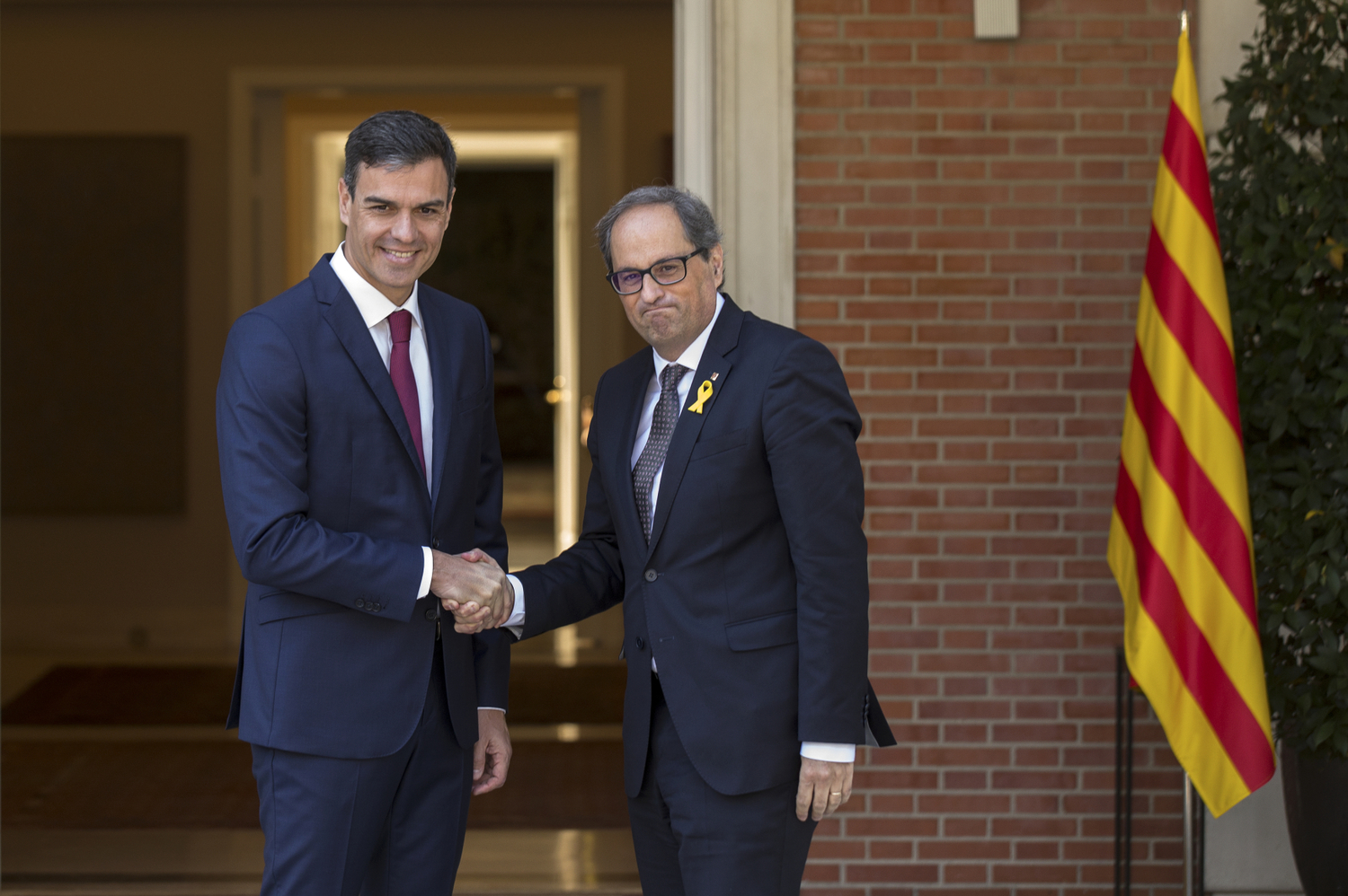 Pedro Sanchez (vlevo) a Quim Torra. Pedro Sanchez (vlevo) a Quim Torra.