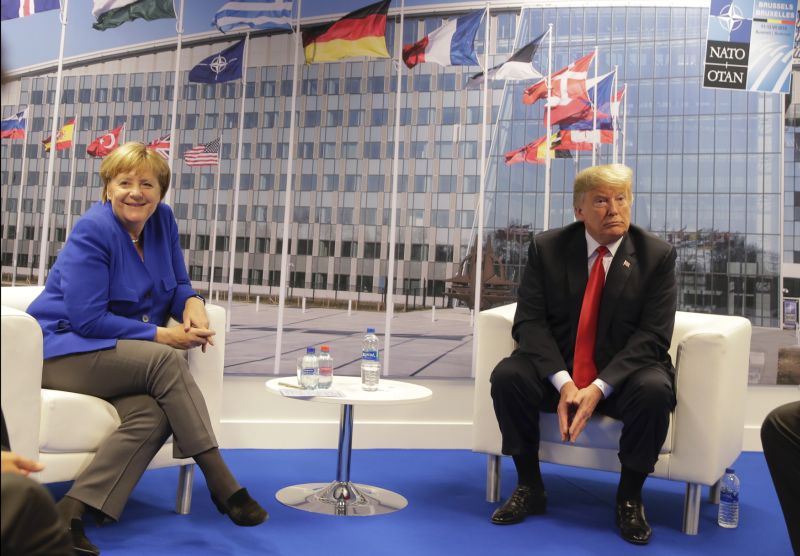 Německá kancléřka Angela Merkelová a prezident USA Donald Trump.