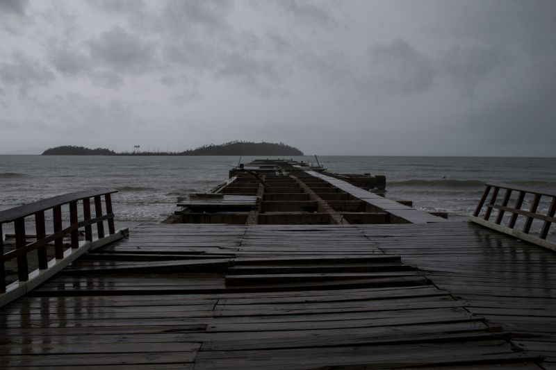 Tropická bouře v Portoriku.