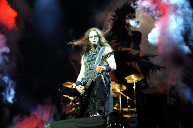 Kapela Powerwolf na festivalu Masters of Rock ve Vizovicích v roce 2015.